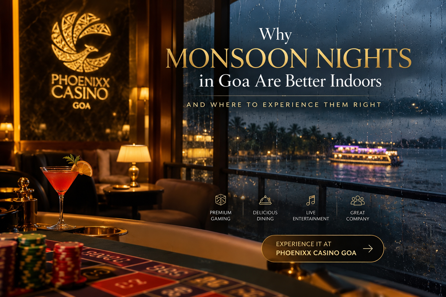 Why Monsoon Nights in Goa Are Better Indoors at Phoenixx Casino | Best Casino In Goa